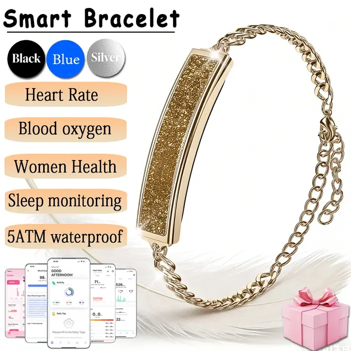 Nouveau bracelet intelligent pour la santé, moniteur de fréquence cardiaque pour femmes, podomètre, 