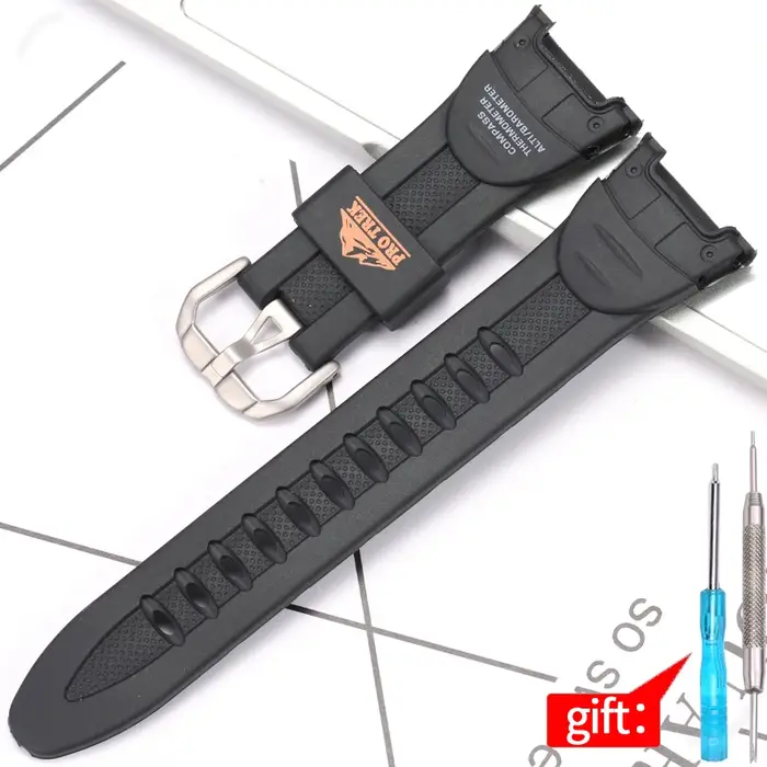 Bracelet de montre en résine pour Casio Pro Trek PRG-50 PRG-60