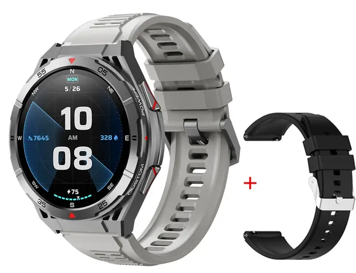 Montre connectée X2 avec GPS, boussole, écran AMOLED 1,43 pouces, altimètre, baromètre, pour sports