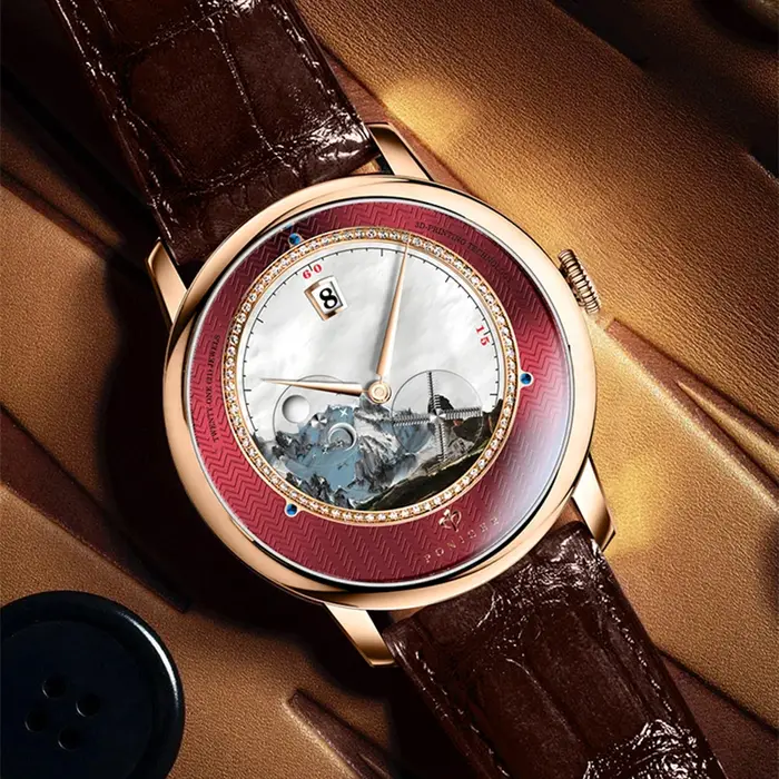 PONIGER P723 41MM montre mécanique automatique pour hommes, mouvement MIYOTA 8219, cadran peint, cristal saphir, étanche 50M