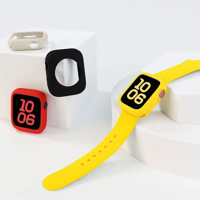 Soft Silicone Case for Apple Watch 11-10 46mm 42/40/44/41/45mm Bumper protector Cover iwatch Series 9 8 7 6 5 4 SE 3 Accessories