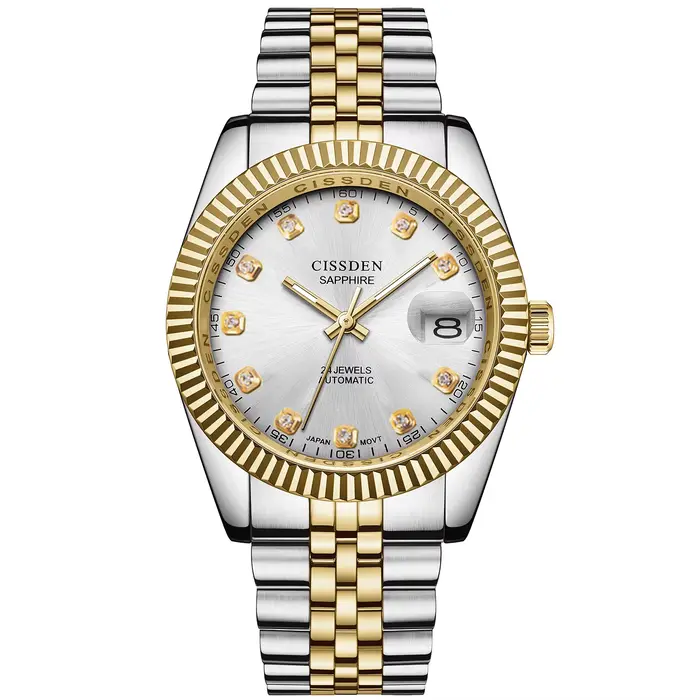 Montre-bracelet mécanique automatique en acier inoxydable pour homme, montre de sport d'affaires, ma