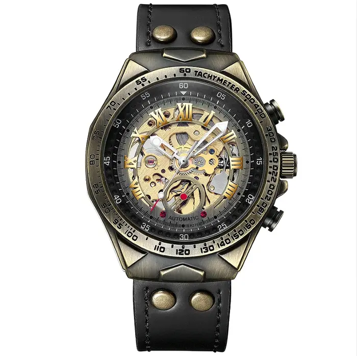 Montre mécanique vintage de luxe BINBOND pour homme