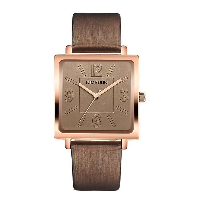 Nouvelle montre à quartz pour femme, bracelet en cuir véritable, design exquis, cadran numérique, mo