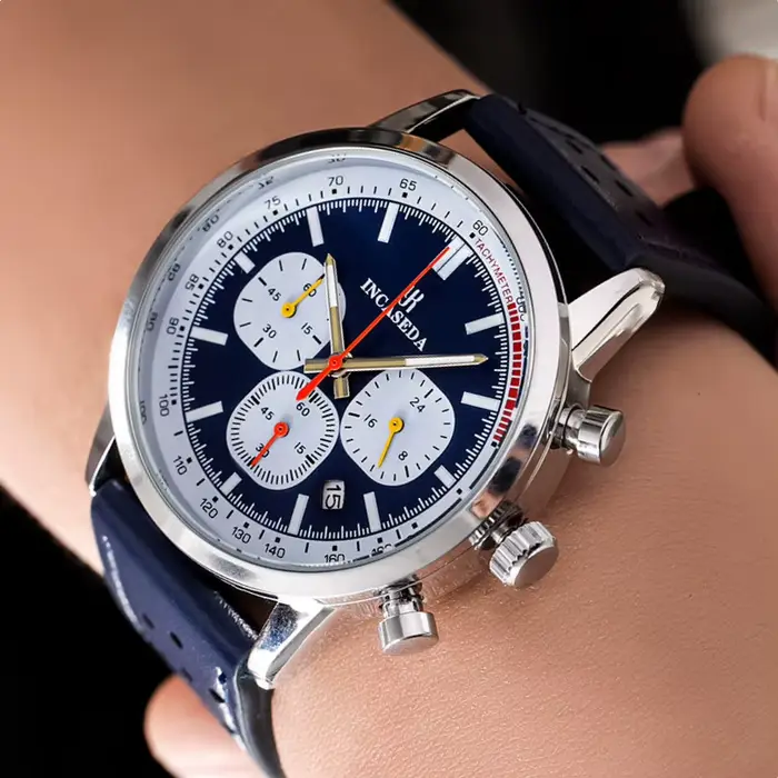 Montre à quartz multifonctionnelle chronographe pour homme