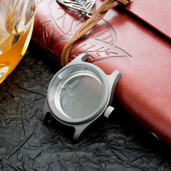 Boîtier de montre gris en alliage de titane 36mm