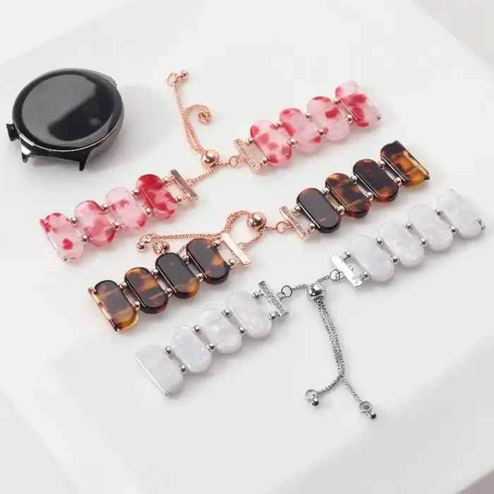 Bracelet en résine perlée 18/20/22 mm pour Garmin Forerunner 265 255 265S 255S 165 245 965