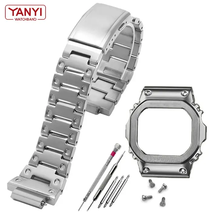 Bracelet de montre en acier inoxydable V4.0 pour Casio G-Shock DW-5600