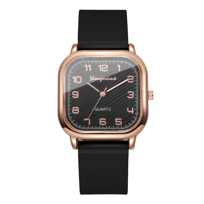 Mode carré femmes montres bracelet en Silicone décontracté montre à Quartz pour les filles horloge R