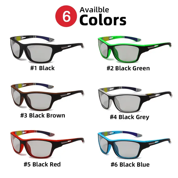 Lunettes de soleil photochromiques de cyclisme pour hommes et femmes, polarisées, à couleur changean
