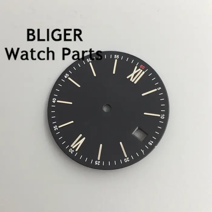 BLIGER 31mm noir bleu vert argent gris cadran de montre adapté au mouvement NH35