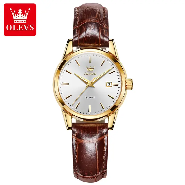 OLEVS montre de mode pour femmes de luxe femmes montres à Quartz bracelet en cuir respirant étanche 