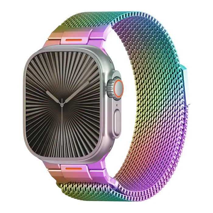 Boucle milanaise pour apple watch ultra 2 bandes 49mm 44mm 40mm 45mm 46mm 41mm 42 38 Bracelet en métal iwatch série 10 9 8 7 6 se