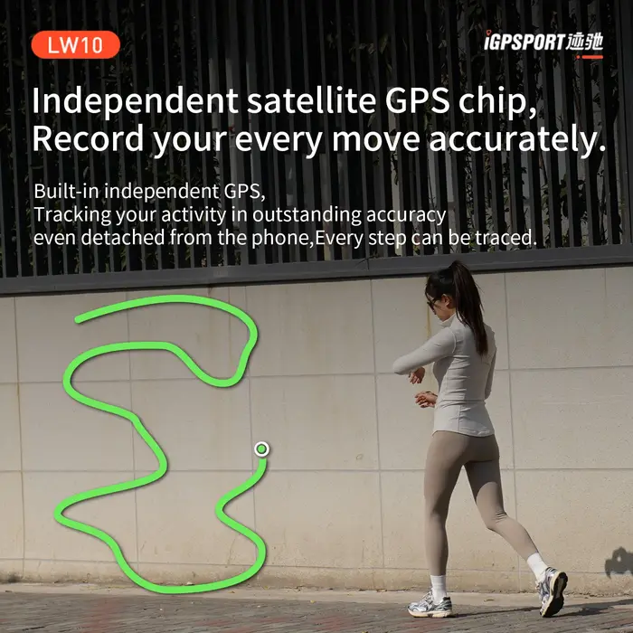 Montre connectée iGPSPORT LW10 1,43" AMOLED avec suivi GPS GNSS, plus de 50 modes sportifs, moniteur de fréquence cardiaque/SpO2, appels Bluetooth pour la course à pied, etc.