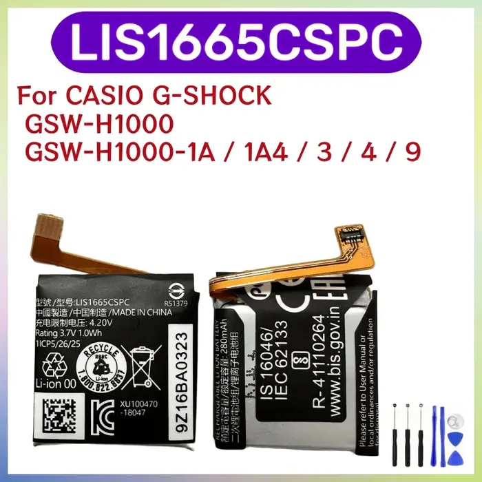 Nouvelle batterie de remplacement LIS1665CSPC pour CASIO
