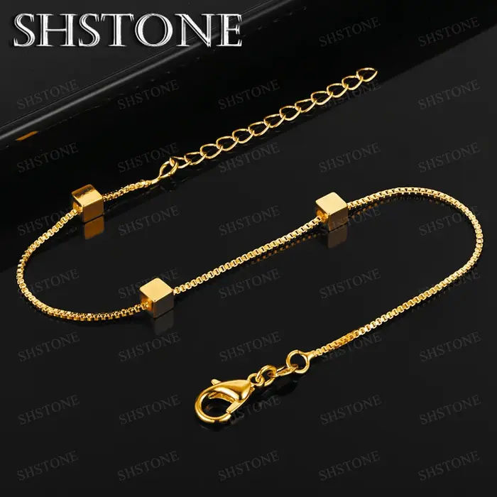 Chaîne en maille d'or 18 carats pour hommes, Bracelet de montre carré en forme de cœur, cadeau de fê