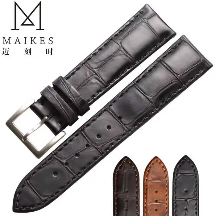 MAIKES haute qualité bracelet de montre en cuir véritable hommes et femmes 18mm 20mm 22mm