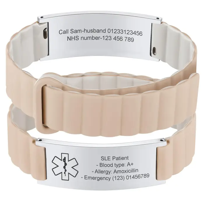 Bracelets d'identification d'alerte médicale personnalisés pour hommes et femmes