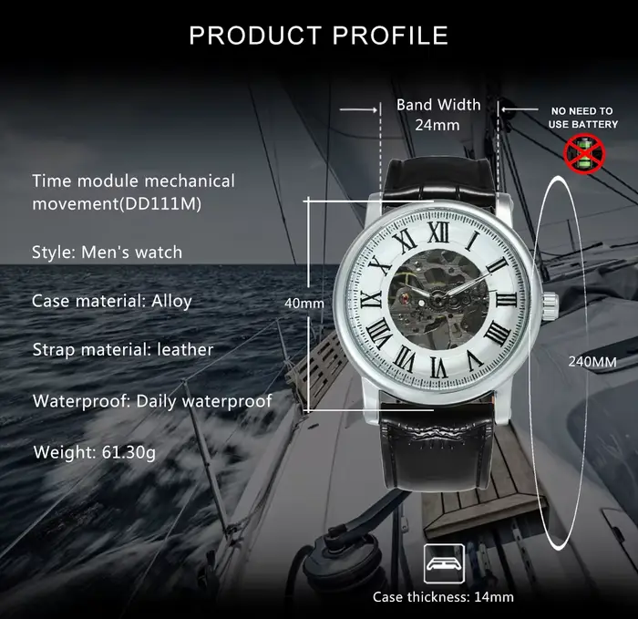 WINNER Business squelette montres mécaniques haut de gamme montre de luxe pour hommes ceinture en cuir décontractée aiguilles lumineuses montre-bracelet minimaliste