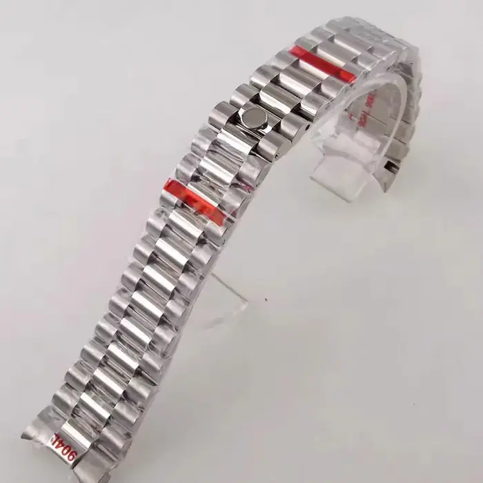Bracelet de montre président à extrémité incurvée pour Seiko NH35 Datejust 904L