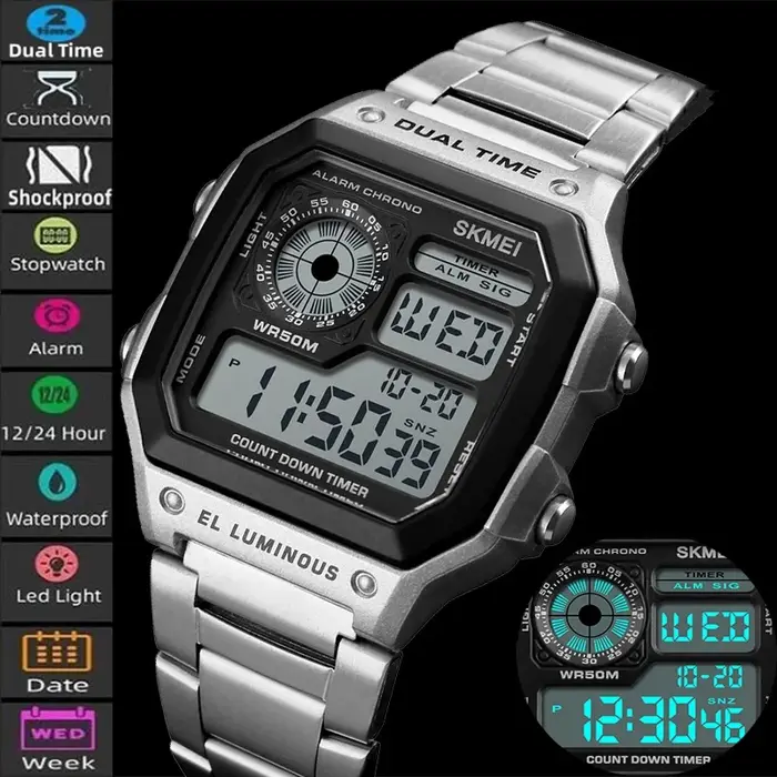 Skmei-Montre-bracelet de sport numérique pour homme