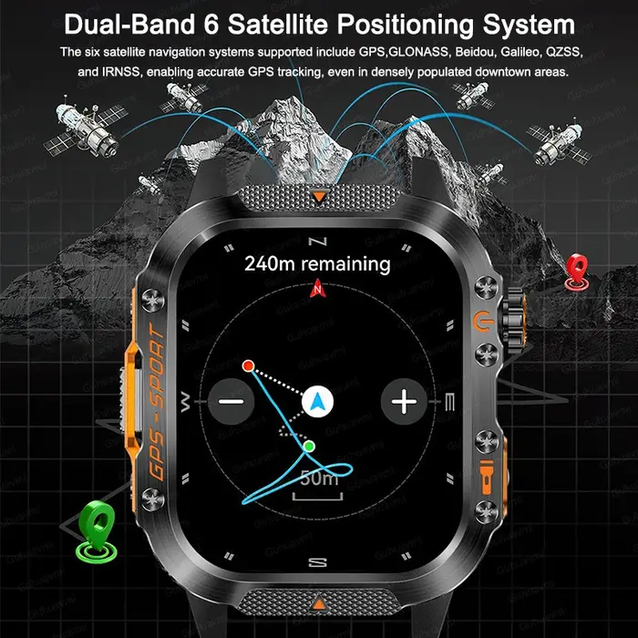 GUHUAVMI 2025 nouveau double bande GPS natation montre intelligente boussole IP68 professionnel étanche Sport Bluetooth appel montres intelligentes pour hommes