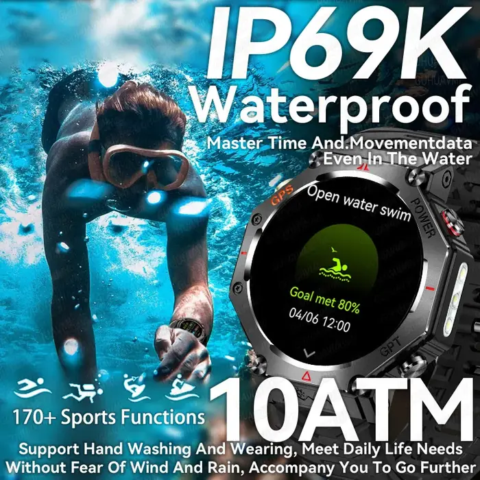 T-rex 3 Ultra militaire Grade GPS montre intelligente 10ATM étanche boussole altimètre barométrique AMOLED hommes HD appel sport Smartwatch