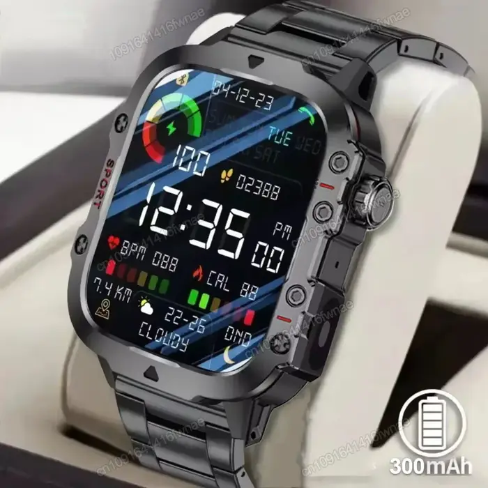 Montre connectée militaire robuste pour hommes