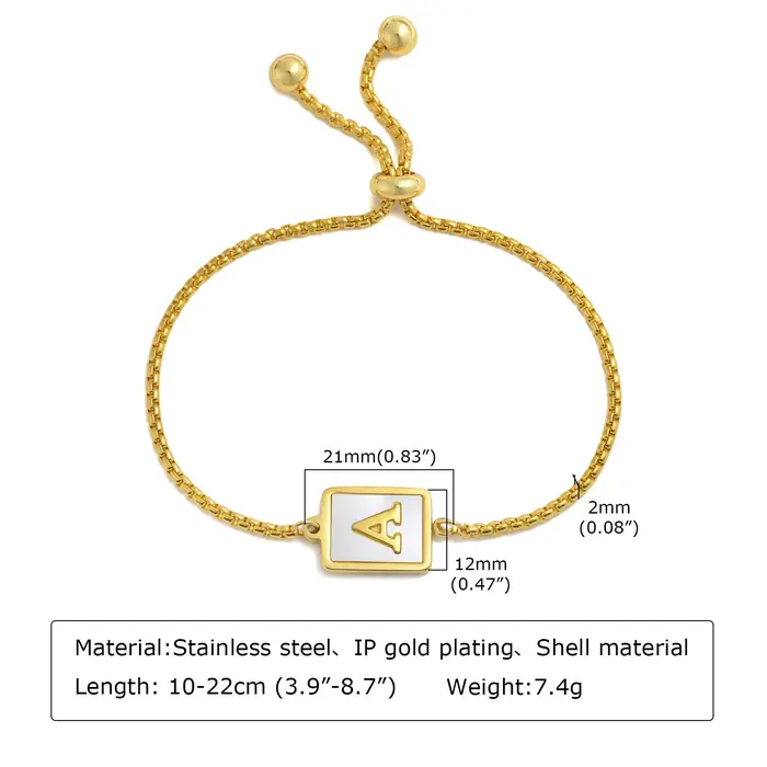 Bracelet coquillage lettre