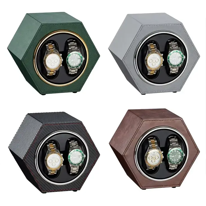 CCZIDONGH Remontoir de montre automatique 2 emplacements en bois