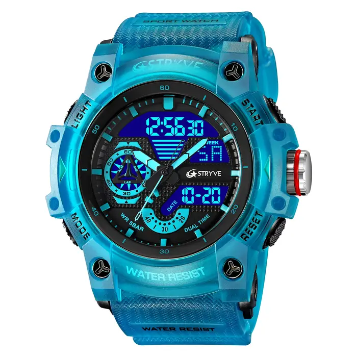 STRYVE marque 8029 Sport montres étanche livraison directe montre chronomètre réveil jeune mode