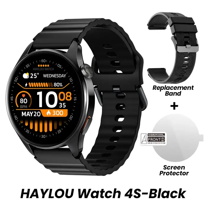 Montre connectée HAYLOU Watch 4S (HF012) GPS, écran AMOLED HD de 1,43 pouces, positionnement GPS par