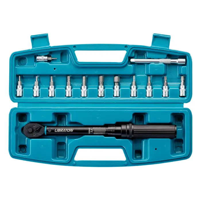 LIBRABOU- Ensemble de douilles de couple pour vélo, Hex, Torx, Star Bit, 1/4 en effet, 5-25Nm, 0.1 N