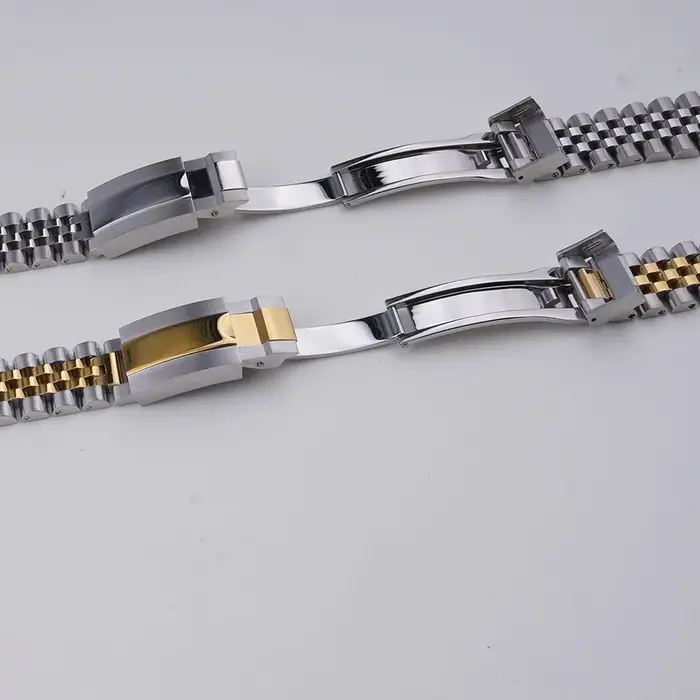Rolamy 22mm jubilé Bracelet de montre pour Casio MDV-106 MDV-106A MDV-106B MDV106G MDV107 316L argent or solide lien fin