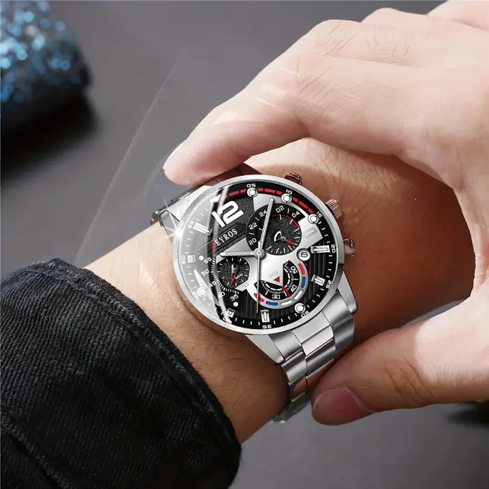 Coffret de 6 montres de luxe pour homme - Quartz analogique - Élégant coffret cadeau