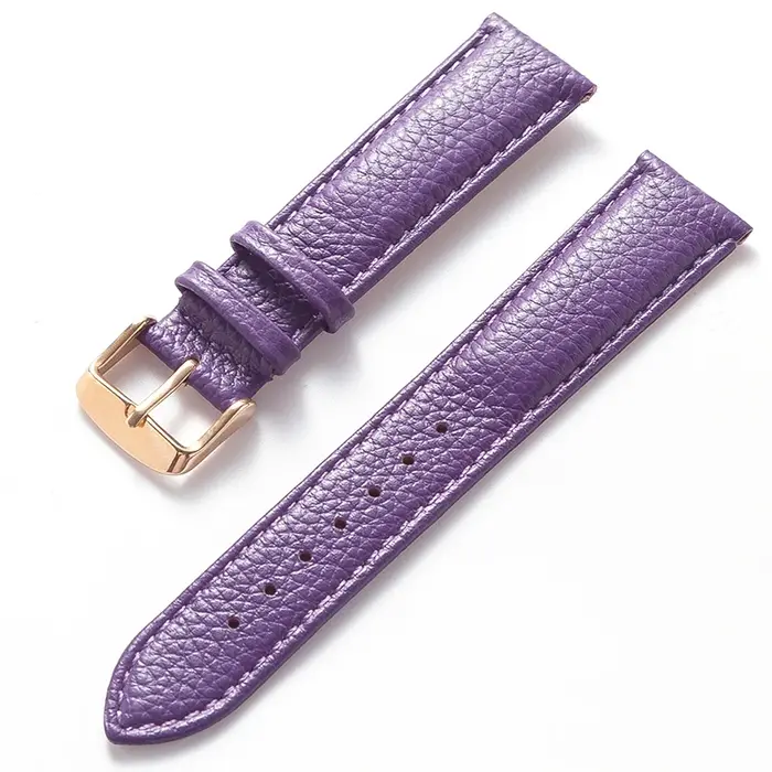 Bracelet en cuir véritable à motif litchi, cuir souple, bracelet à boucle à ardillon pour hommes et 