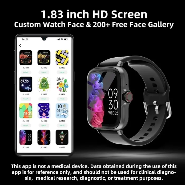 Montre intelligente, appel/cadran sans fil