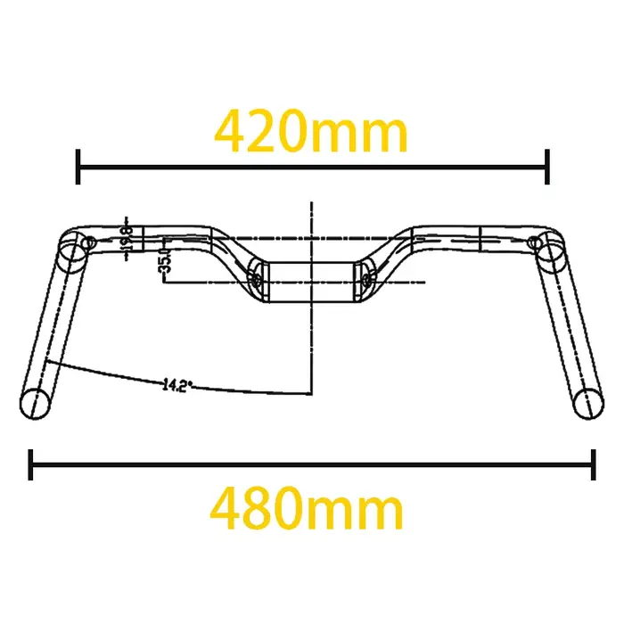 2024 nouveau gravier 14 degrés poignée de vélo en fibre de carbone T1000 guidon