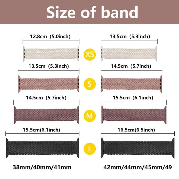 Bracelet Tressé Élastique pour Apple Watch 38-49mm - Boucle Solo Réglable en Nylon Respirant | Compatible Séries 1-10/SE/Ultra (Homme/Femme)