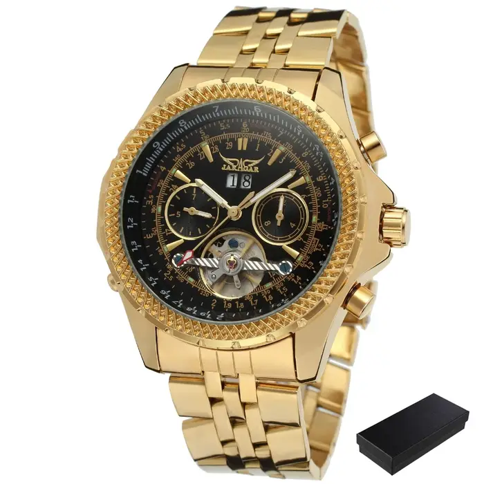 Nouvelle montre mécanique automatique de luxe en or pour hommes Tourbillon creux étanche lumineux Date semaine montres