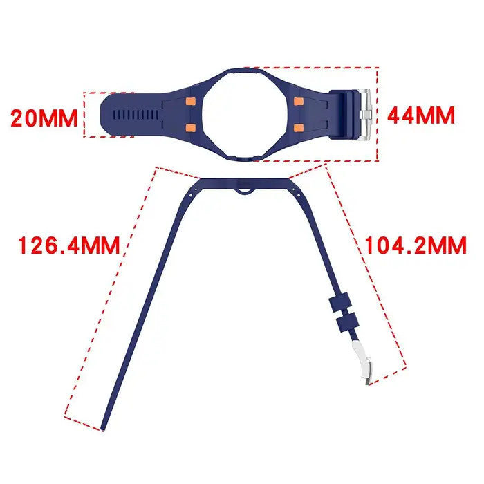 Bracelet de montre en silicone intégré pour Swatch Royal P