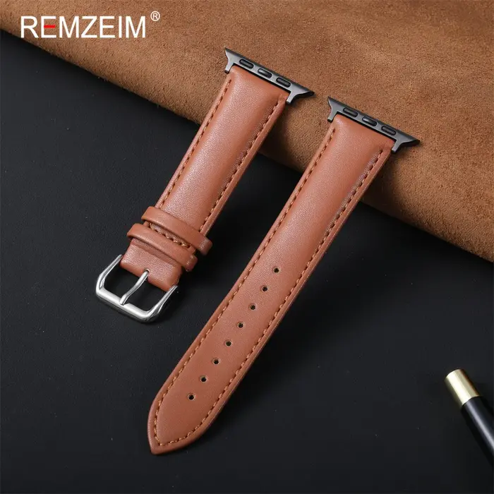 Bracelet en cuir PU pour homme, usage quotidien, pour iWatch 38-49 mm, bracelet de montre unisexe pour Apple Watch Series 1-11 Ultra SE