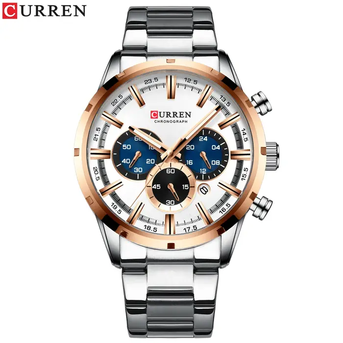 Istro REN-Montre à quartz chronographe en acier inoxydable pour homme, montres de sport de luxe, marque supérieure, nouvelle mode