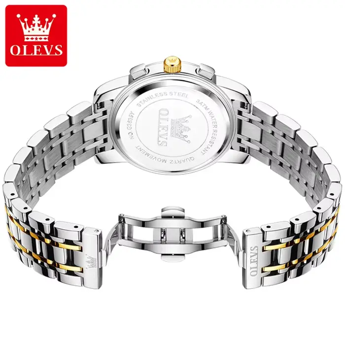 OLEVS 3639 Phase de lune Original hommes montres classique trois yeux 30m étanche lumineux chronographe Quartz montre-bracelet marque montre