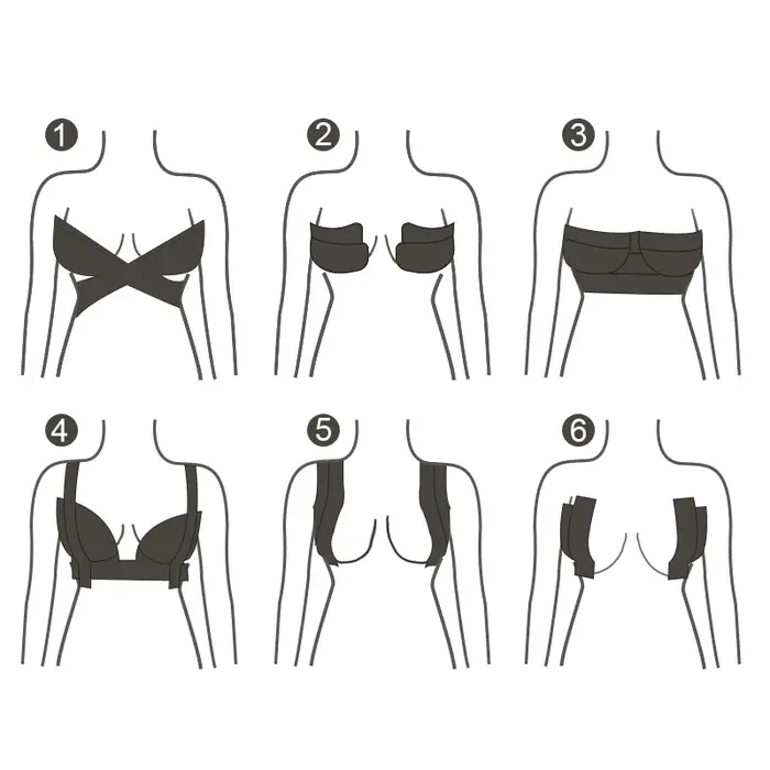 Soutien-gorge Push Up Invisible avec Bande Adhésive pour Femme