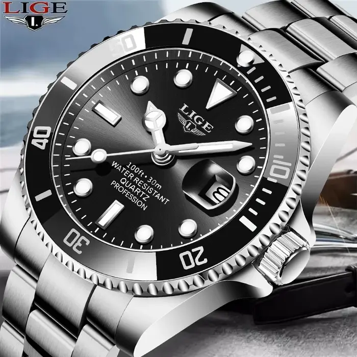 LIGE Montre pour hommes Top marque de luxe mode