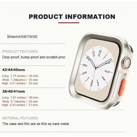 Coque de protection en silicone souple pour Apple Watch 11 10 9 8 7 6 SE 5