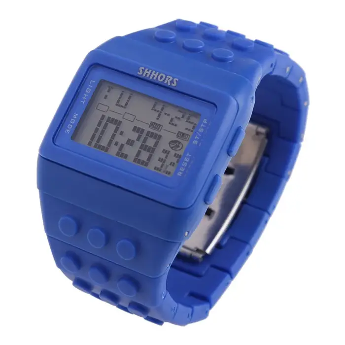Montres pour enfants chaudes numérique LED Chic unisexe coloré constructeur blocs sport relogio masculino poignet