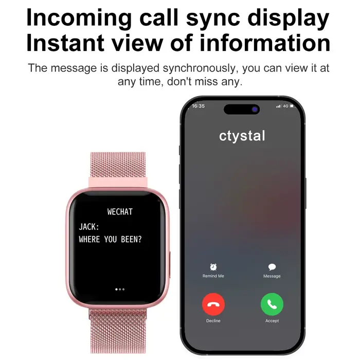 Montre intelligente de sport étanche pour femme