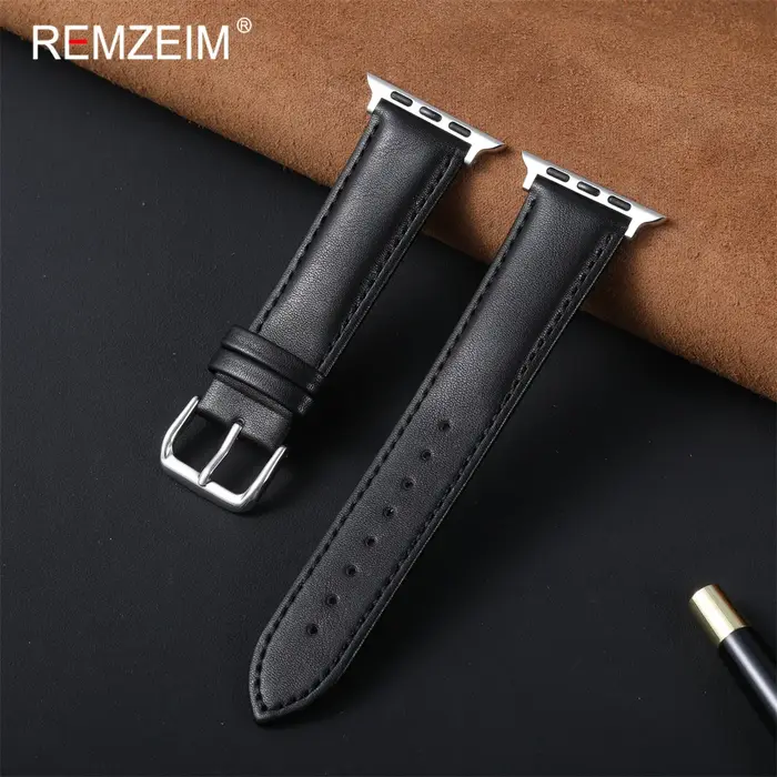 Bracelet en cuir PU pour homme, usage quotidien, pour iWatch 38-49 mm, bracelet de montre unisexe pour Apple Watch Series 1-11 Ultra SE